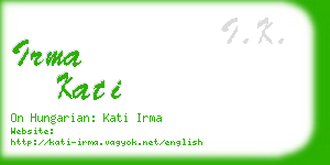 irma kati business card